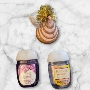 Bath & Bodyworks Birthday Hat Pocketbac Holder with 2 Anti-bacterial Hand Gels